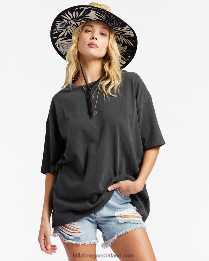 Billabong vrouwen essentials echt jongens t-shirtuit zwart 4D20H1990