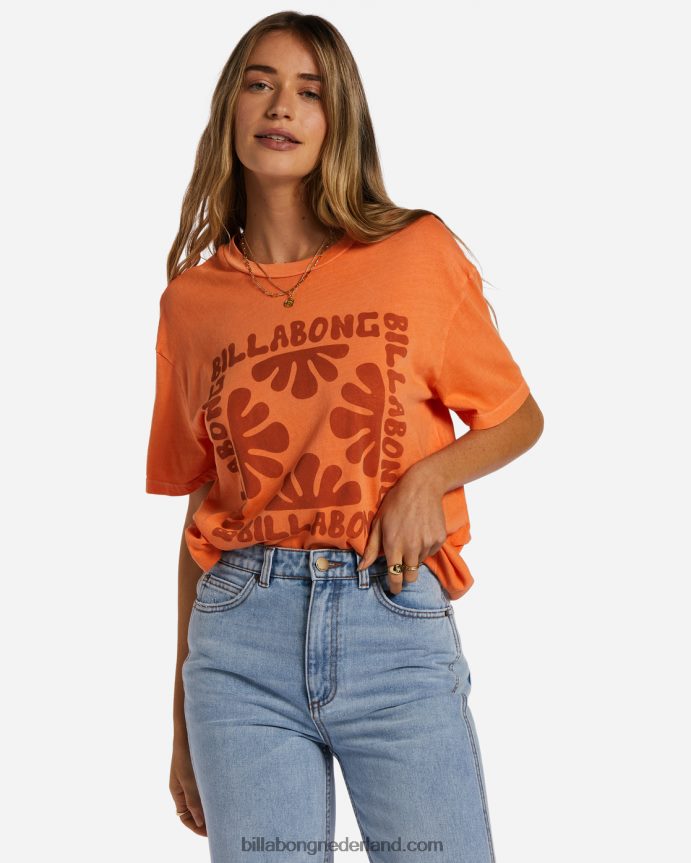 Billabong vrouwen maan kind t-shirtoranje kus 4D20H2021