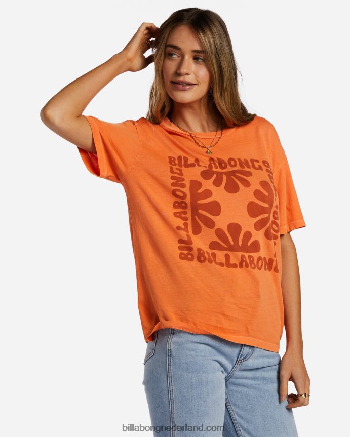 Billabong vrouwen maan kind t-shirtoranje kus 4D20H2021