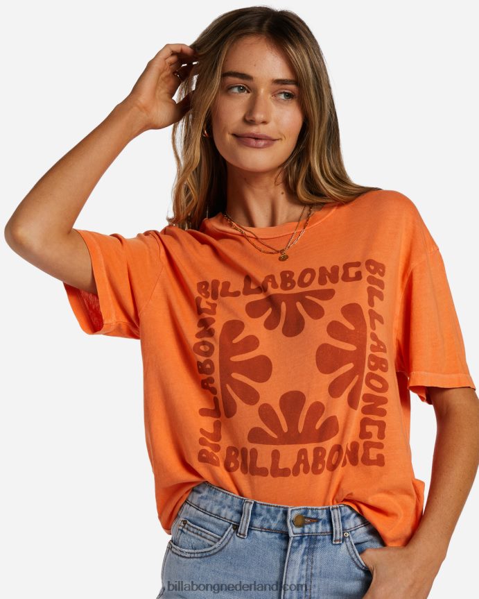 Billabong vrouwen maan kind t-shirtoranje kus 4D20H2021