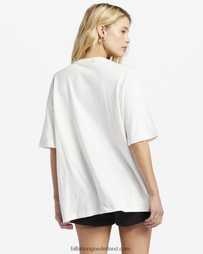 Billabong vrouwen over het regenboog oversized t-shirtzout kristal 4D20H1901
