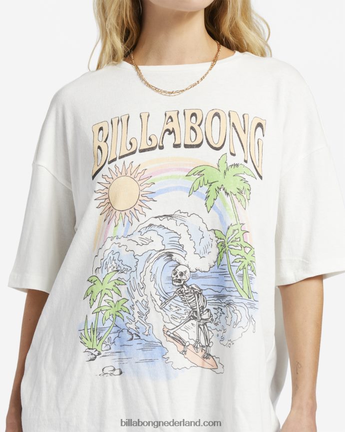 Billabong vrouwen over het regenboog oversized t-shirtzout kristal 4D20H1901