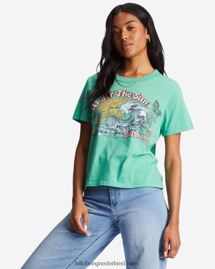 Billabong vrouwen schokkerig water t-shirtzoet gras 4D20H1936