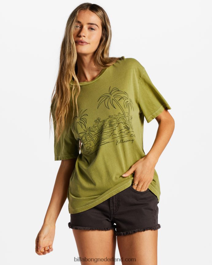 Billabong vrouwen stad van palmen t-shirtgroene ogen 4D20H2042