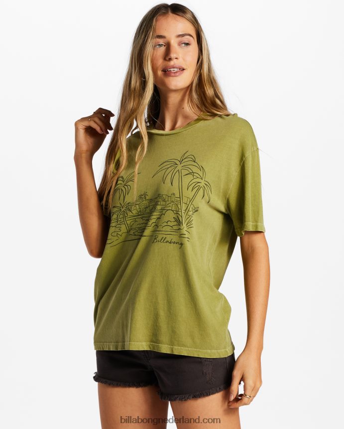 Billabong vrouwen stad van palmen t-shirtgroene ogen 4D20H2042