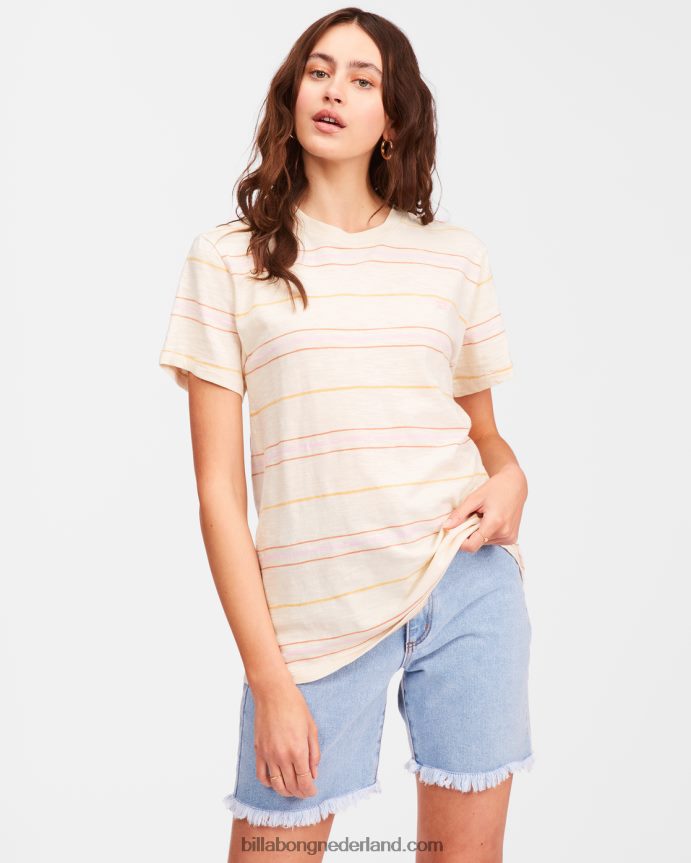 Billabong vrouwen take a trip gestreept t-shirtantiek wit 4D20H2357