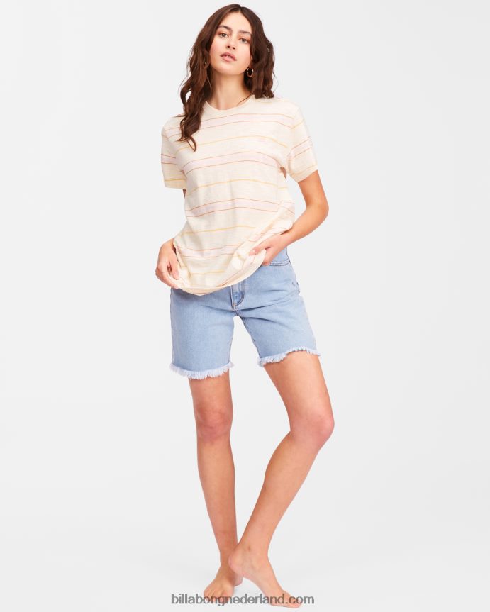 Billabong vrouwen take a trip gestreept t-shirtantiek wit 4D20H2357