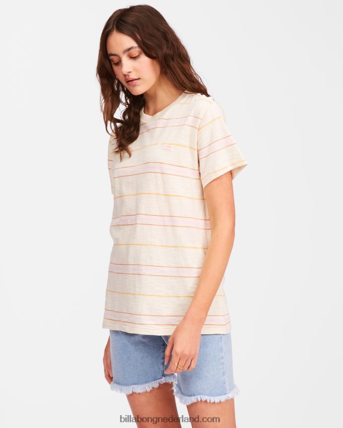 Billabong vrouwen take a trip gestreept t-shirtantiek wit 4D20H2357