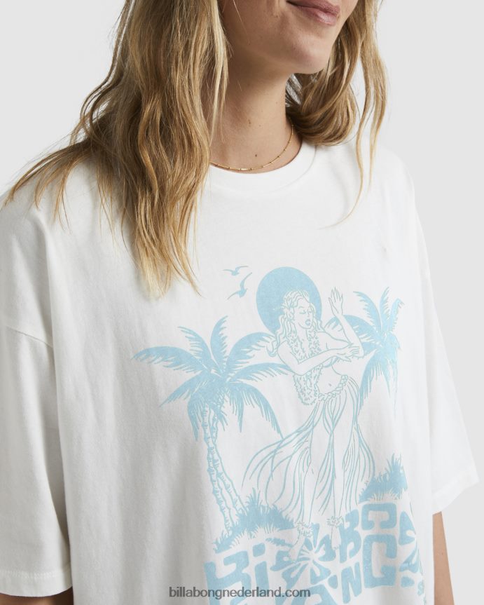 Billabong vrouwen tiki oversized t-shirtwit 4D20H1819