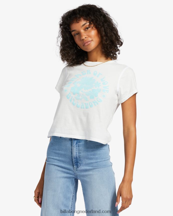 Billabong vrouwen zomer van liefde t-shirtzout kristal 4D20H1831