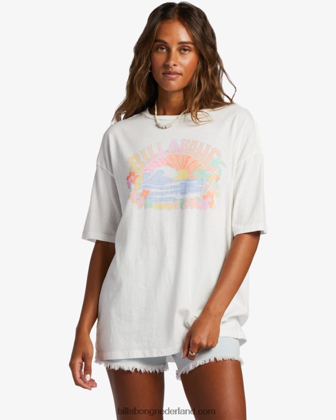 Billabong vrouwen zoute tour oversized t-shirtzout kristal 4D20H1922