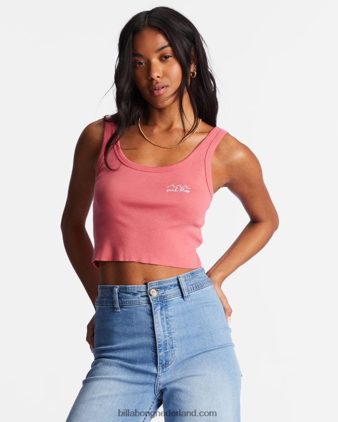 Billabong vrouwen blijf glanzen bijgesneden tanktopzacht roze 4D20H2192