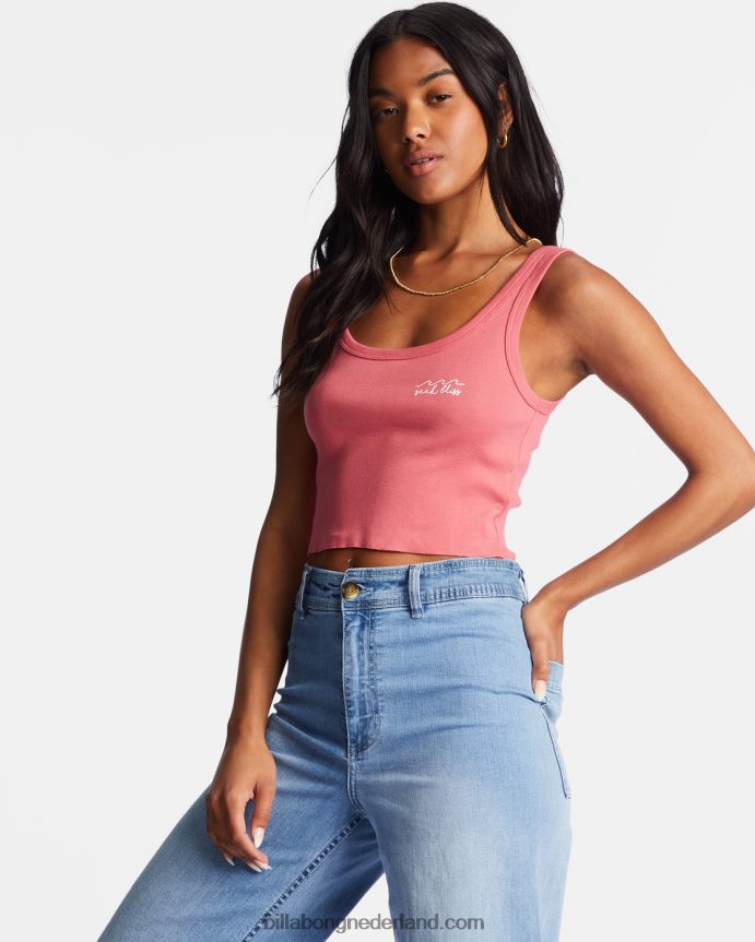 Billabong vrouwen blijf glanzen bijgesneden tanktopzacht roze 4D20H2192