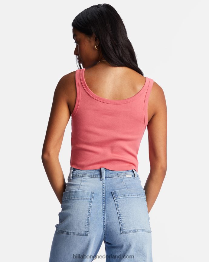 Billabong vrouwen blijf glanzen bijgesneden tanktopzacht roze 4D20H2192