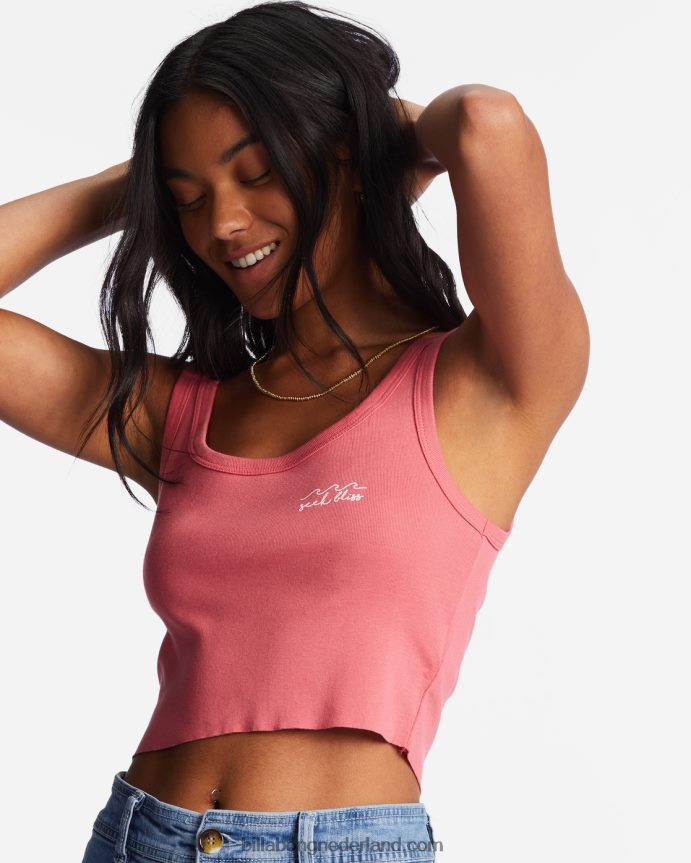 Billabong vrouwen blijf glanzen bijgesneden tanktopzacht roze 4D20H2192