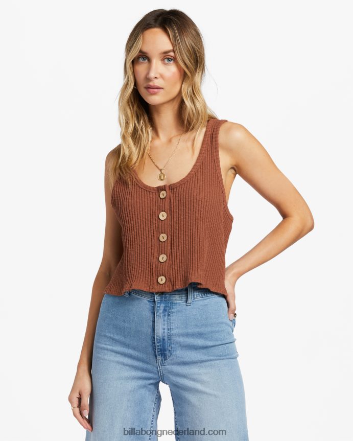 Billabong vrouwen ga zo door tanktopgeroosterde kokosnoot 4D20H1916