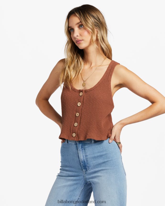 Billabong vrouwen ga zo door tanktopgeroosterde kokosnoot 4D20H1916