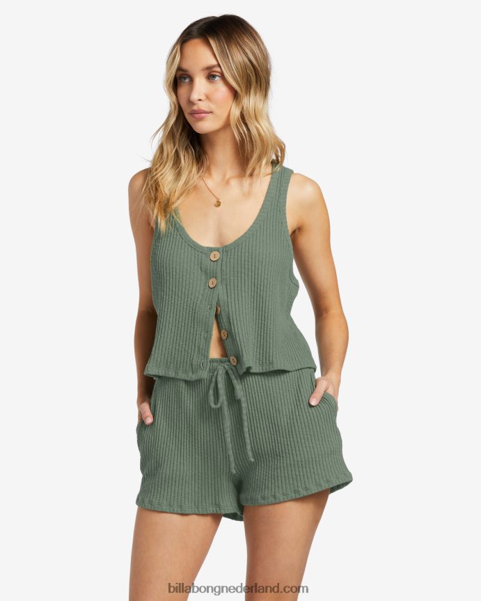Billabong vrouwen ga zo door tanktopluv leger 4D20H1914