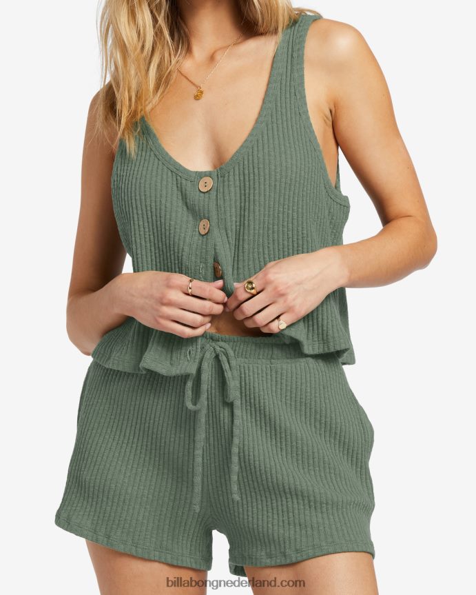 Billabong vrouwen ga zo door tanktopluv leger 4D20H1914