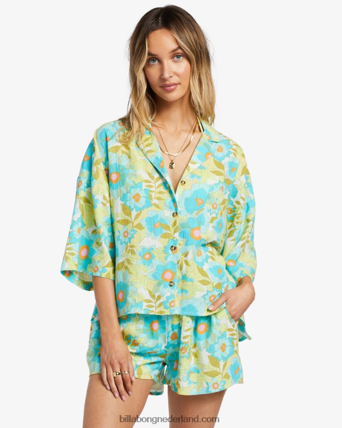 Billabong vrouwen alle goede button-down topoceaan ogen 4D20H1802