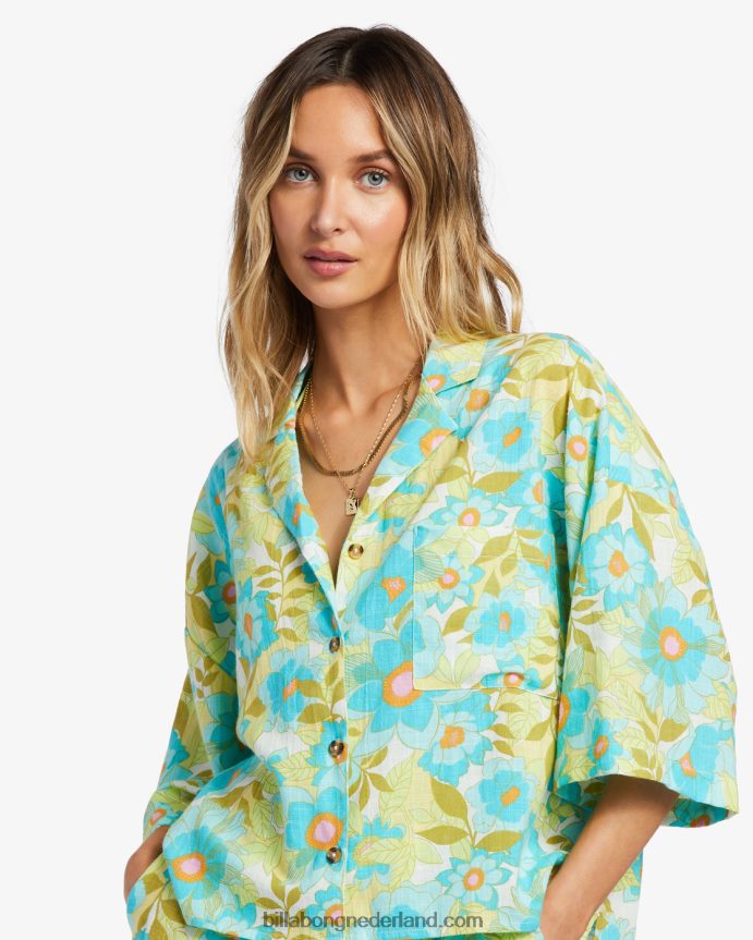 Billabong vrouwen alle goede button-down topoceaan ogen 4D20H1802