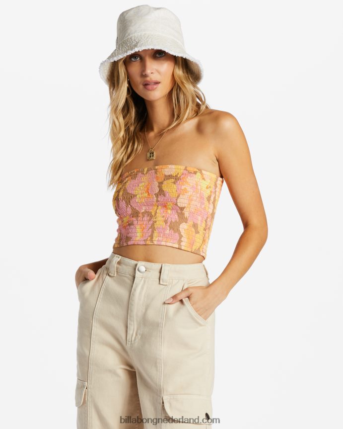 Billabong vrouwen keep it simple gesmokte crop topmulti 4D20H2049