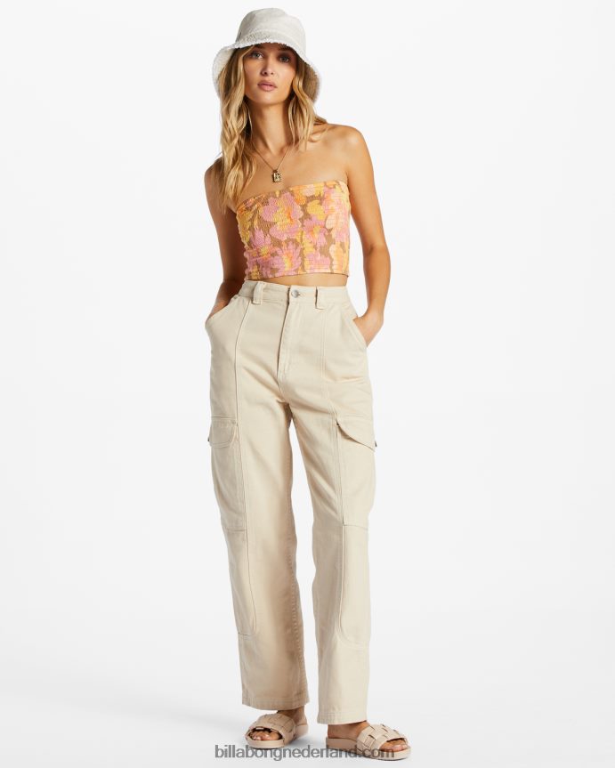 Billabong vrouwen keep it simple gesmokte crop topmulti 4D20H2049