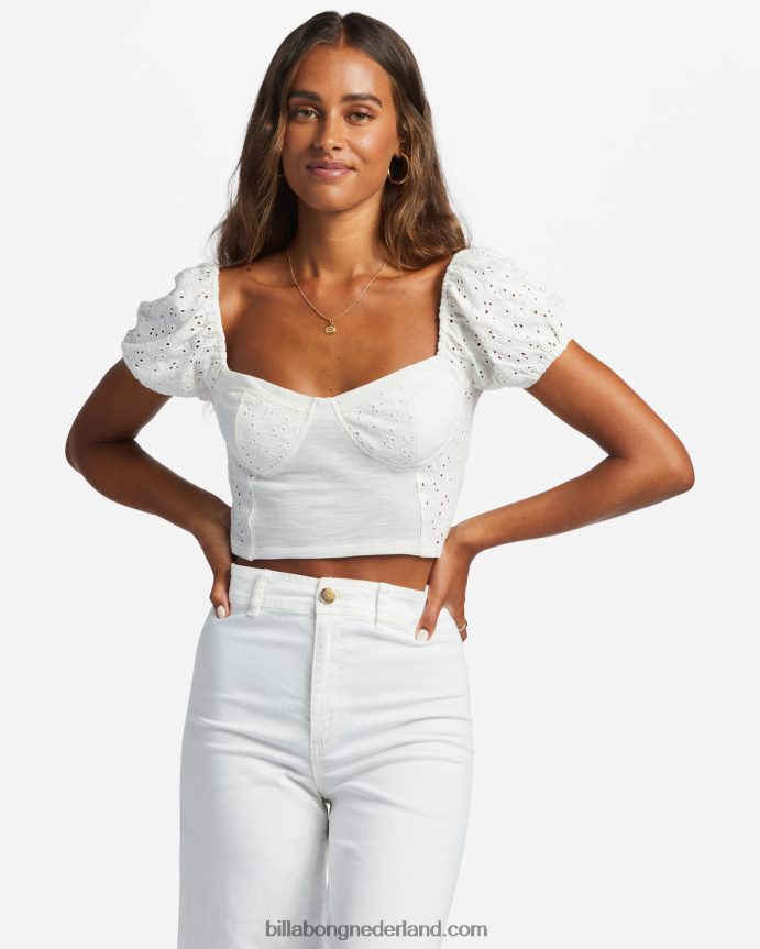 Billabong vrouwen laatste kus pofmouwen topzout kristal 4D20H1796