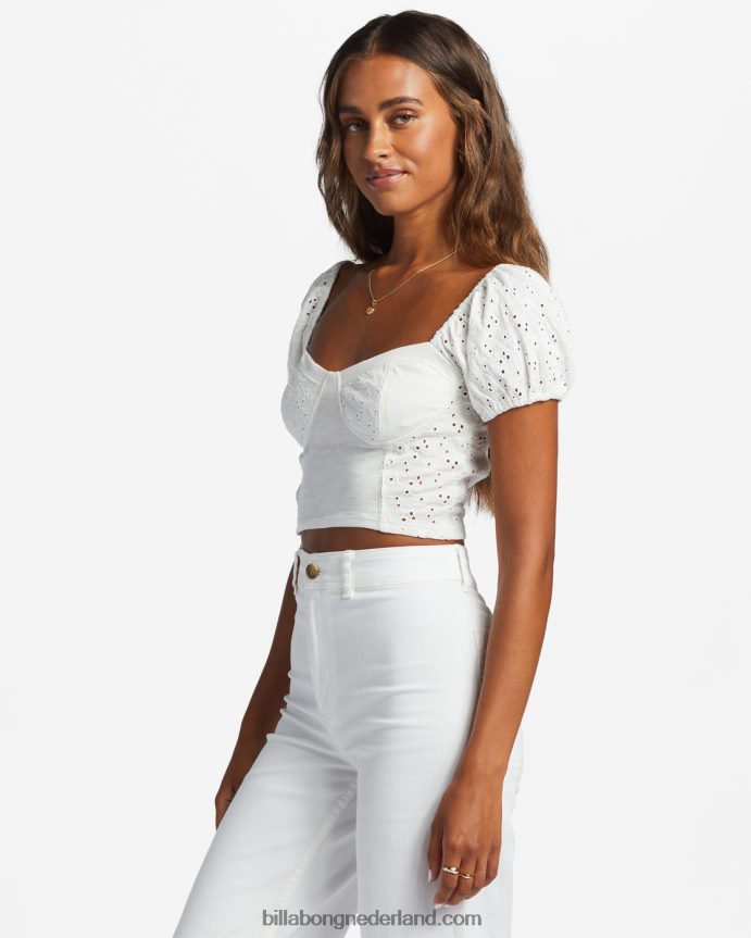 Billabong vrouwen laatste kus pofmouwen topzout kristal 4D20H1796
