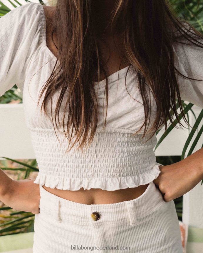 Billabong vrouwen liefdeslied top met pofmouwenzout kristal 4D20H1941