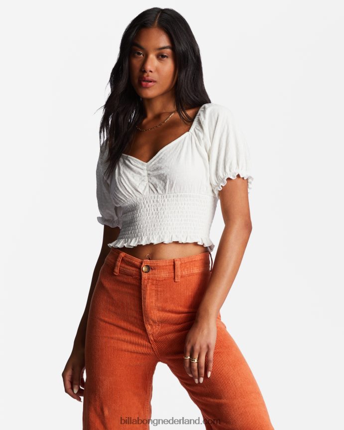 Billabong vrouwen liefdeslied top met pofmouwenzout kristal 4D20H1941