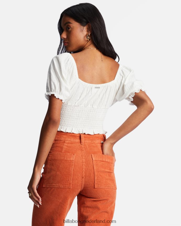 Billabong vrouwen liefdeslied top met pofmouwenzout kristal 4D20H1941