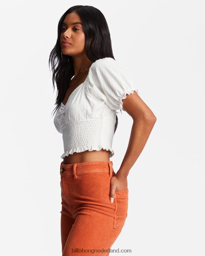 Billabong vrouwen liefdeslied top met pofmouwenzout kristal 4D20H1941