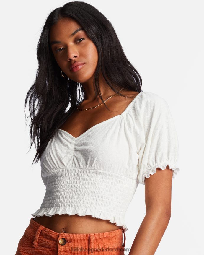 Billabong vrouwen liefdeslied top met pofmouwenzout kristal 4D20H1941
