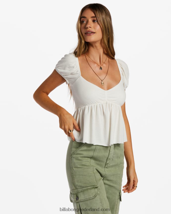 Billabong vrouwen mijn bella top met pofmouwenzout kristal 4D20H2033