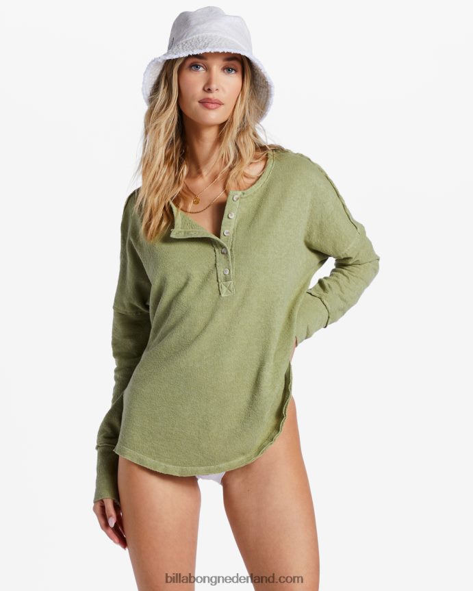 Billabong vrouwen nieuwe anyday henley topavocado 4D20H2061