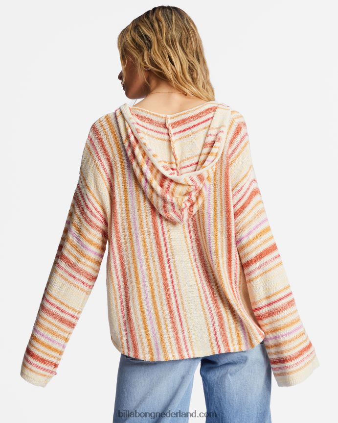 Billabong vrouwen baja strandtrui met capuchonheldere papaver 4D20H2006