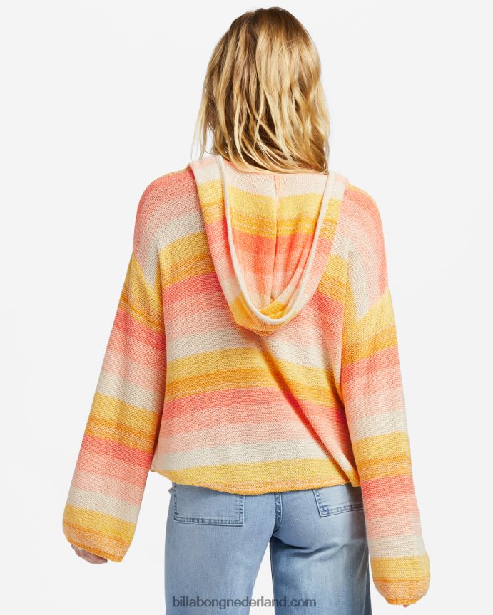 Billabong vrouwen baja strandtrui met capuchonperzik taart 4D20H1862