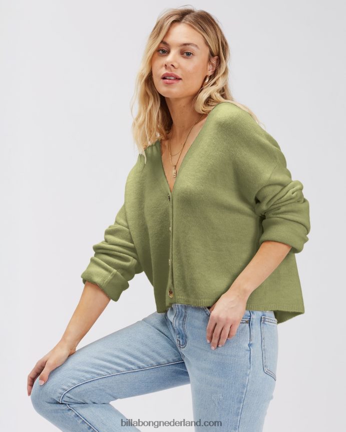 Billabong vrouwen short n sweet 2 cropped vest truiavocado 4D20H2311