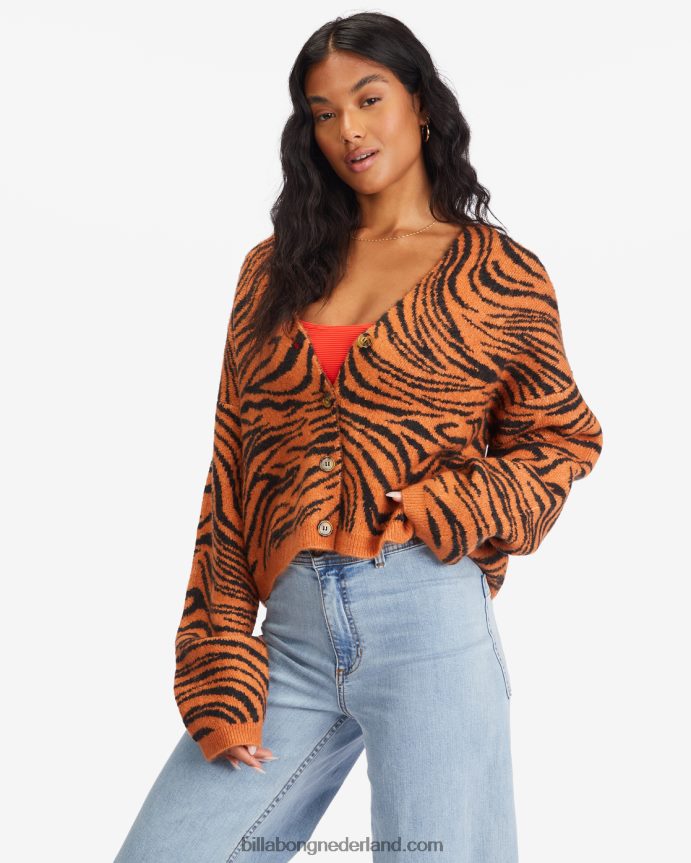 Billabong vrouwen wilde een bijgesneden vest truiwoestijn klei 4D20H2245