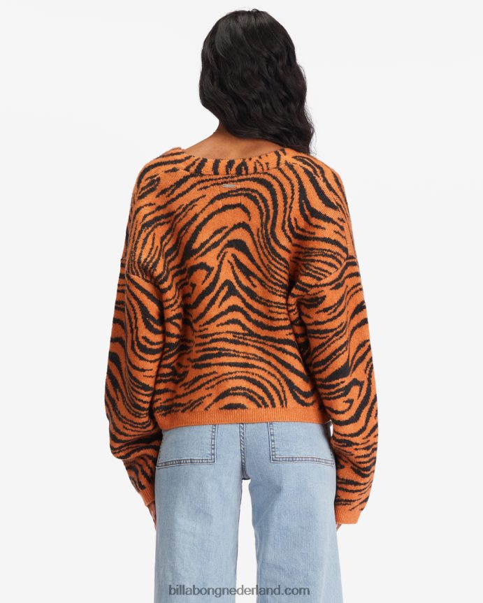 Billabong vrouwen wilde een bijgesneden vest truiwoestijn klei 4D20H2245