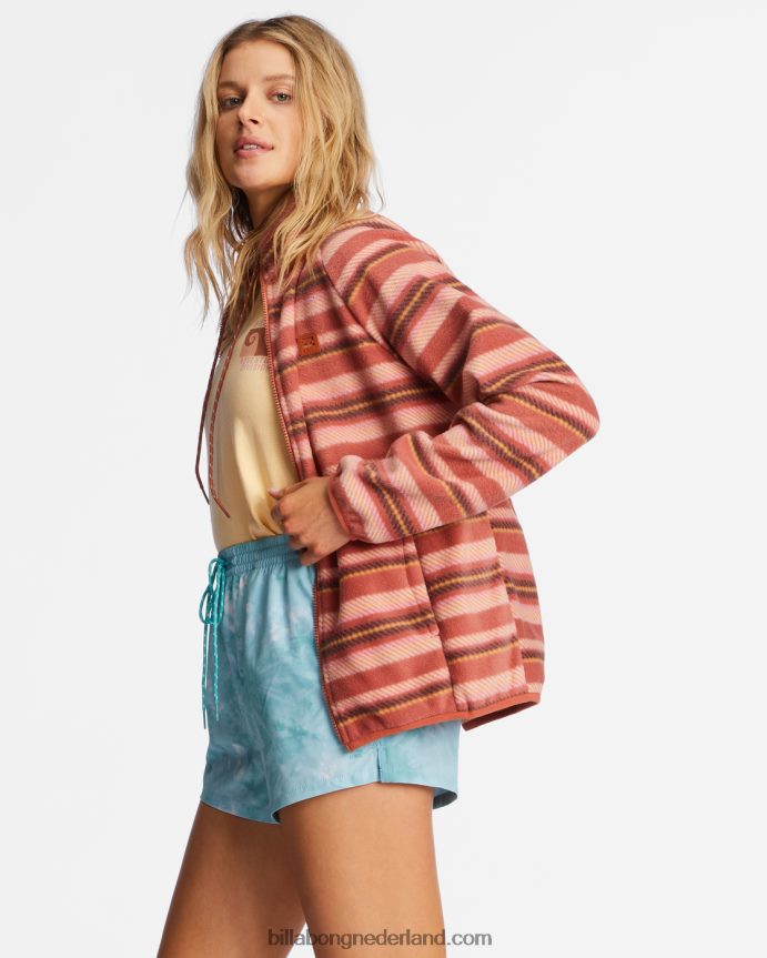 Billabong vrouwen grensfleece met rits en kraagkus de aarde 4D20H2129
