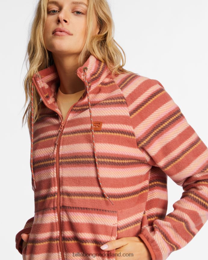 Billabong vrouwen grensfleece met rits en kraagkus de aarde 4D20H2129
