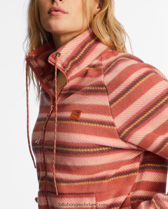 Billabong vrouwen grensfleece met rits en kraagkus de aarde 4D20H2129