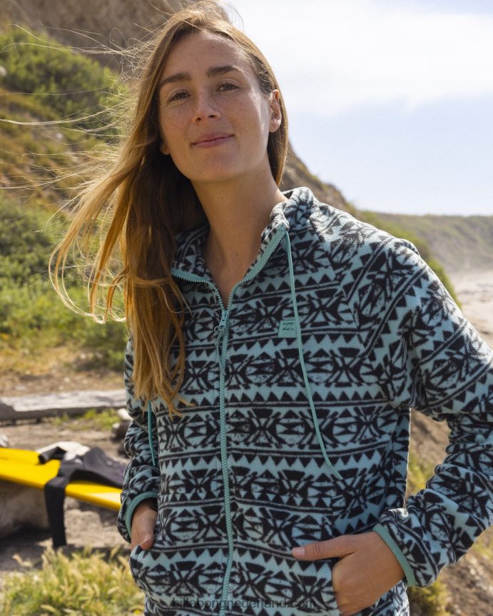 Billabong vrouwen grensfleece met rits en kraaglagune 4D20H2125