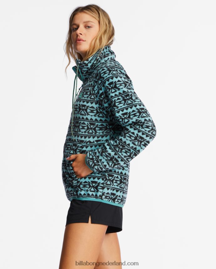 Billabong vrouwen grensfleece met rits en kraaglagune 4D20H2125