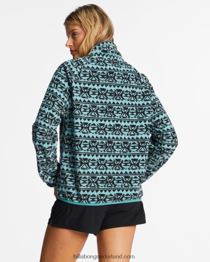 Billabong vrouwen grensfleece met rits en kraaglagune 4D20H2125