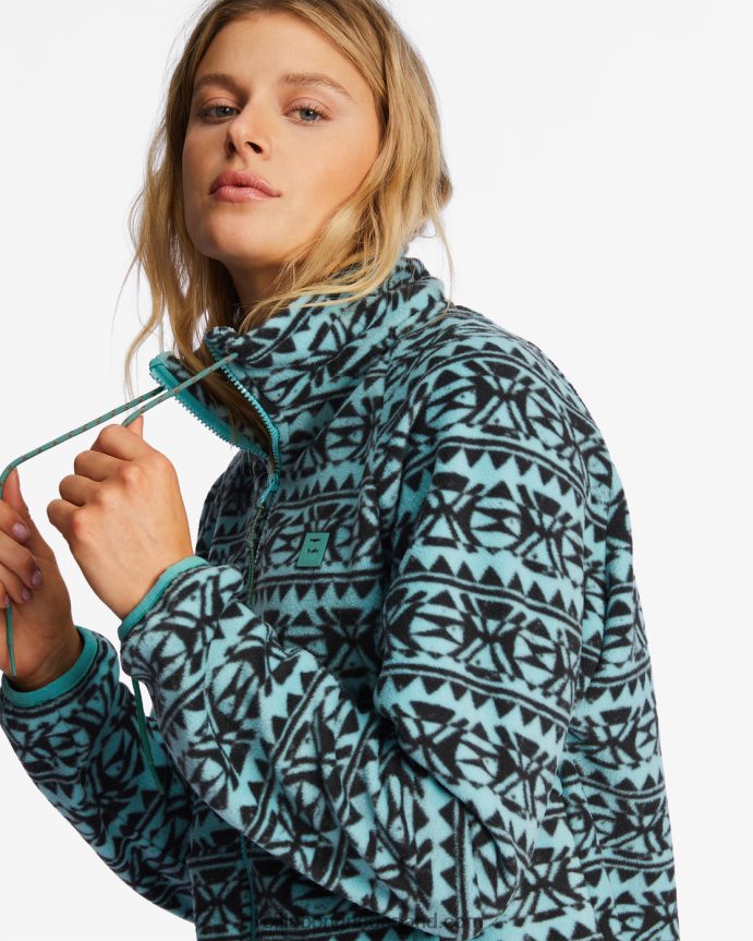 Billabong vrouwen grensfleece met rits en kraaglagune 4D20H2125