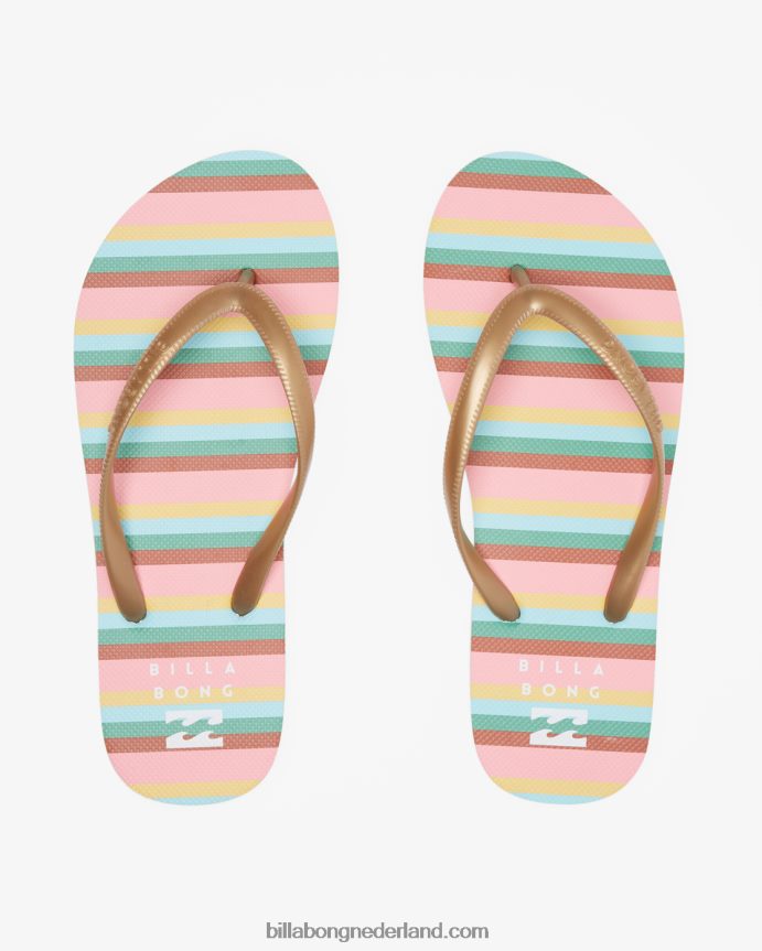 Billabong vrouwen dama rubberen teenslipper sandalenkoraal verpletteren 4D20H2524