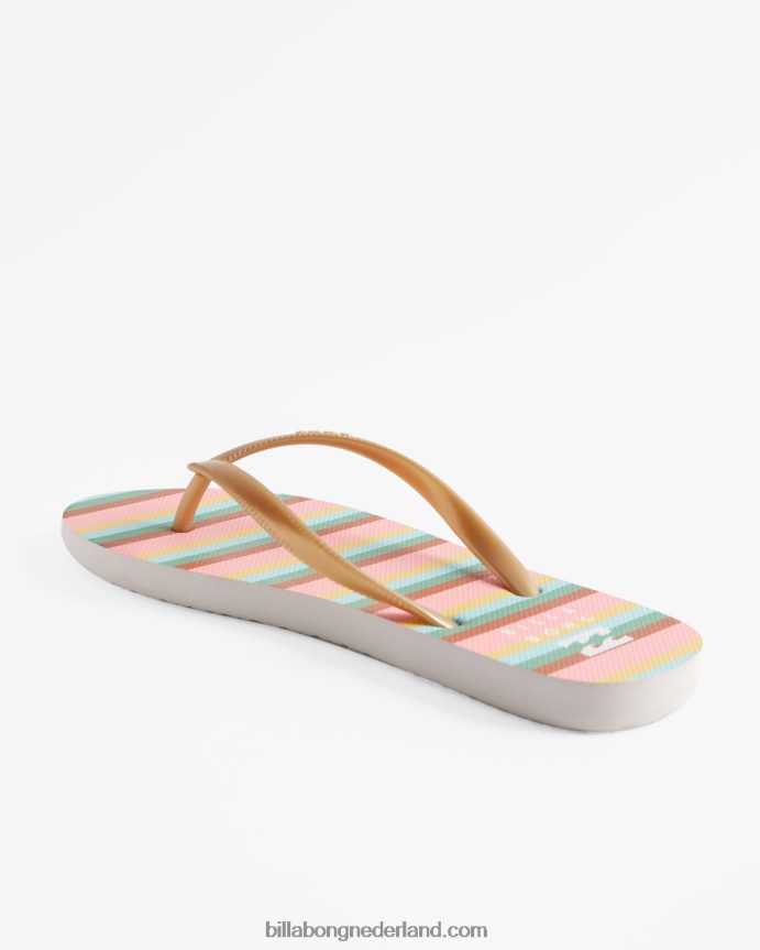 Billabong vrouwen dama rubberen teenslipper sandalenkoraal verpletteren 4D20H2524